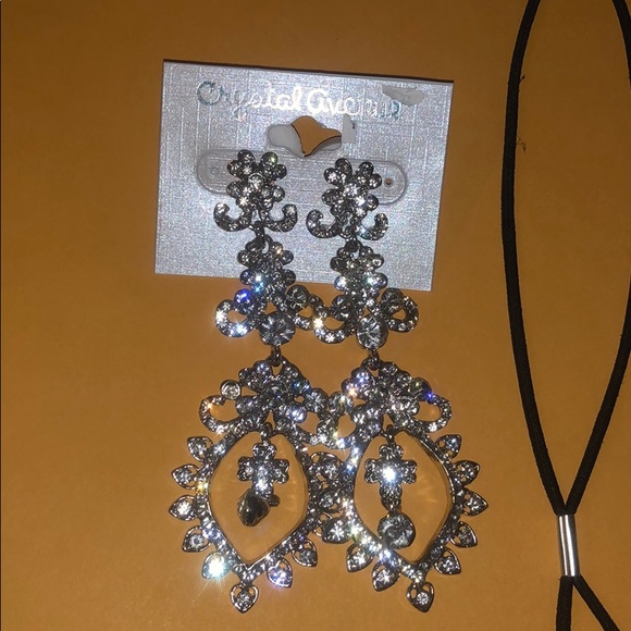 Rhinestone headband and matching earrings - Picture 4 of 7